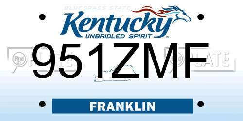 951ZMF Kentucky License Plate