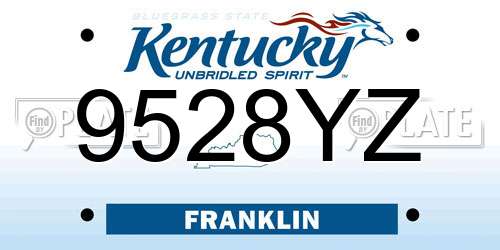 9528YZ Kentucky License Plate