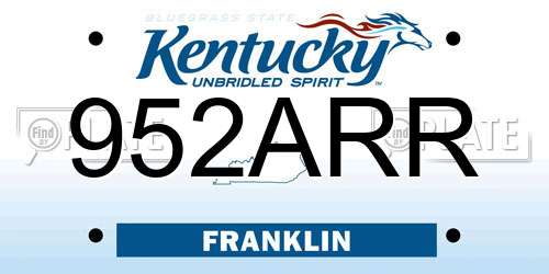 952ARR Kentucky License Plate