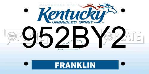 952BY2 Kentucky License Plate