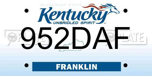 952DAF Kentucky License Plate