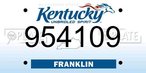 954109 Kentucky License Plate