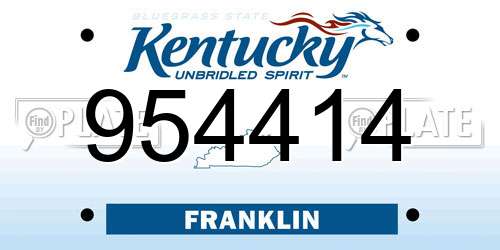 954414 Kentucky License Plate