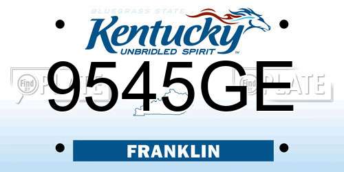 9545GE Kentucky License Plate