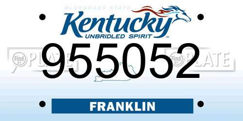 955052 Kentucky License Plate