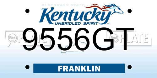 9556GT Kentucky License Plate