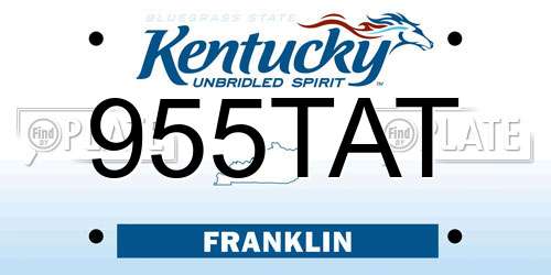 955TAT Kentucky License Plate
