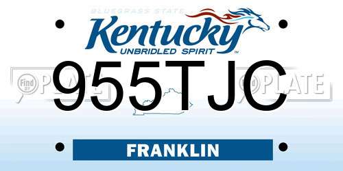 955TJC Kentucky License Plate