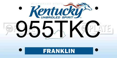 955TKC Kentucky License Plate