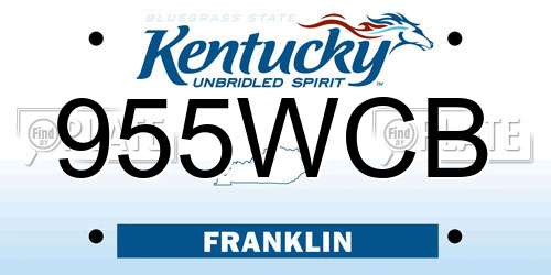 955WCB Kentucky License Plate