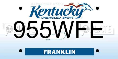 955WFE Kentucky License Plate