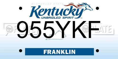 955YKF Kentucky License Plate