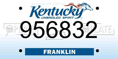 956832 Kentucky License Plate