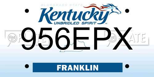 956EPX Kentucky License Plate