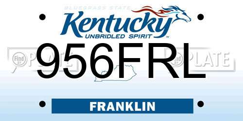 956FRL Kentucky License Plate