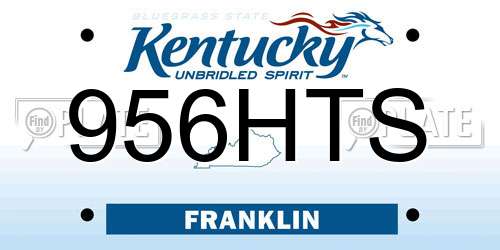956HTS Kentucky License Plate