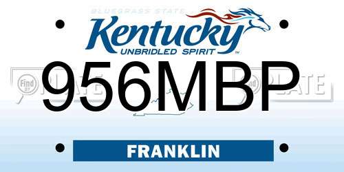 956MBP Kentucky License Plate