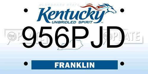 956PJD Kentucky License Plate