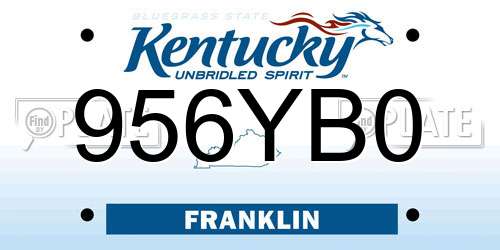 956YB0 Kentucky License Plate