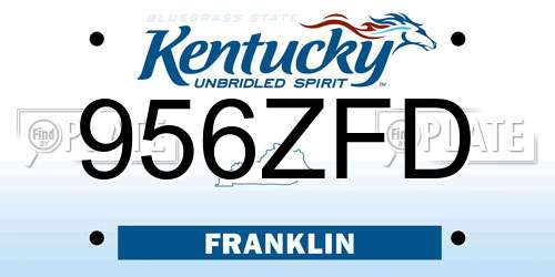 956ZFD Kentucky License Plate