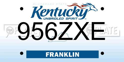956ZXE Kentucky License Plate