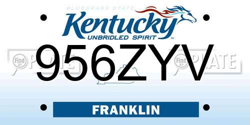 956ZYV Kentucky License Plate