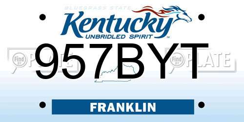 957BYT Kentucky License Plate