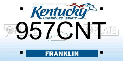 957CNT Kentucky License Plate