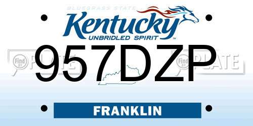 957DZP Kentucky License Plate
