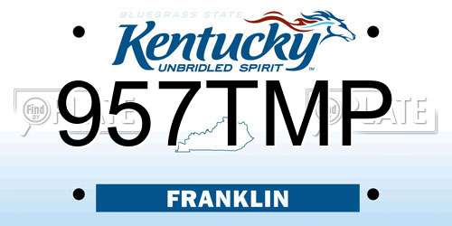 957TMP Kentucky License Plate