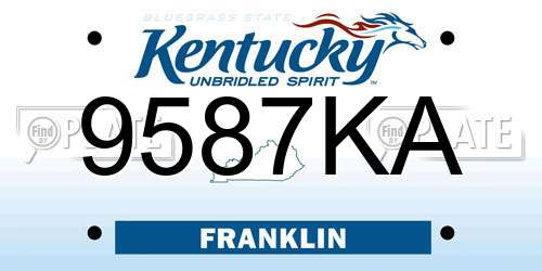 9587KA Kentucky License Plate