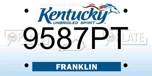 9587PT Kentucky License Plate