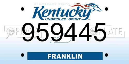 959445 Kentucky License Plate