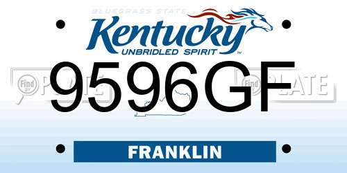 9596GF Kentucky License Plate