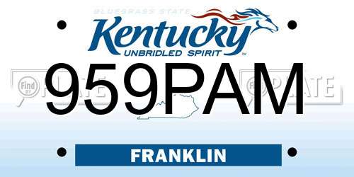 959PAM Kentucky License Plate