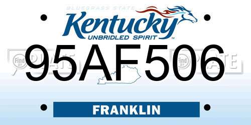 95AF506 Kentucky License Plate