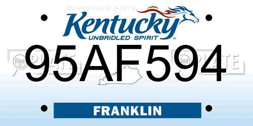 95AF594 Kentucky License Plate