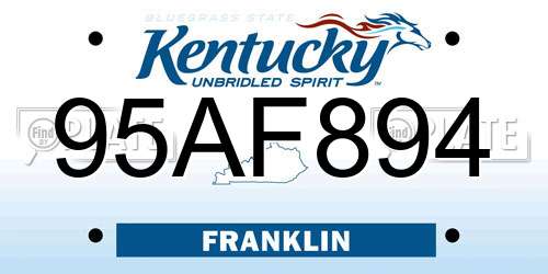 95AF894 Kentucky License Plate