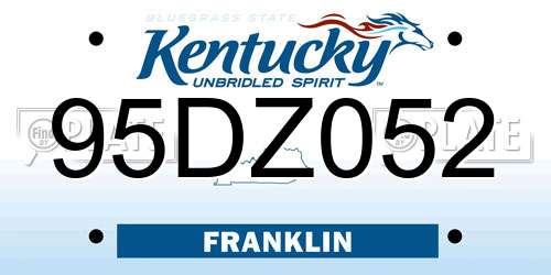 95DZ052 Kentucky License Plate