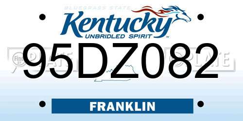95DZ082 Kentucky License Plate