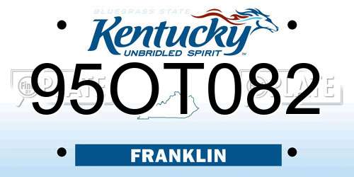 95OT082 Kentucky License Plate