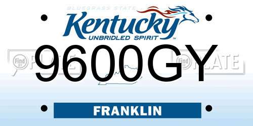 9600GY Kentucky License Plate