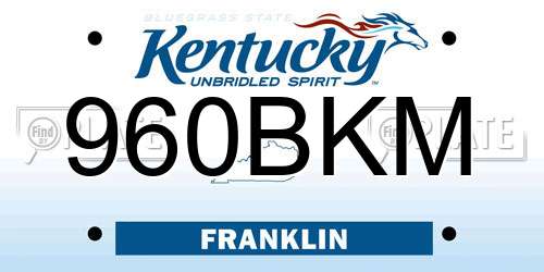 960BKM Kentucky License Plate