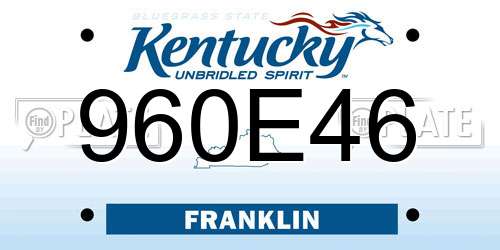 960E46 Kentucky License Plate