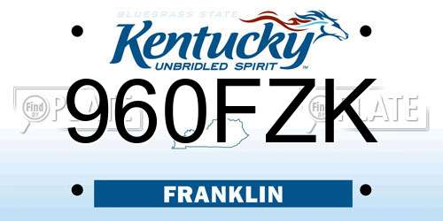 960FZK Kentucky License Plate