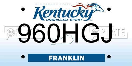 960HGJ Kentucky License Plate