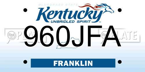 960JFA Kentucky License Plate