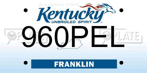 960PEL Kentucky License Plate