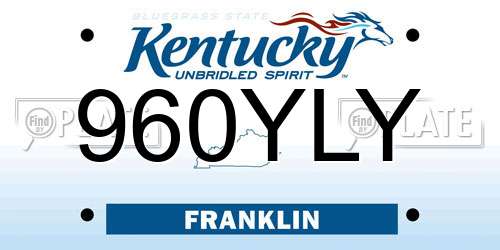 960YLY Kentucky License Plate