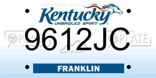 9612JC Kentucky License Plate